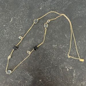 Long gold, black and grey rinestone Kate Spade Necklace.